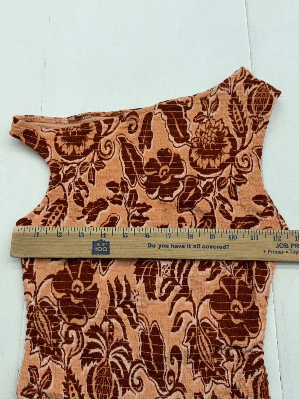 Free People Shea Apricot Combo One-Shoulder Floral Tank Top Size S/M